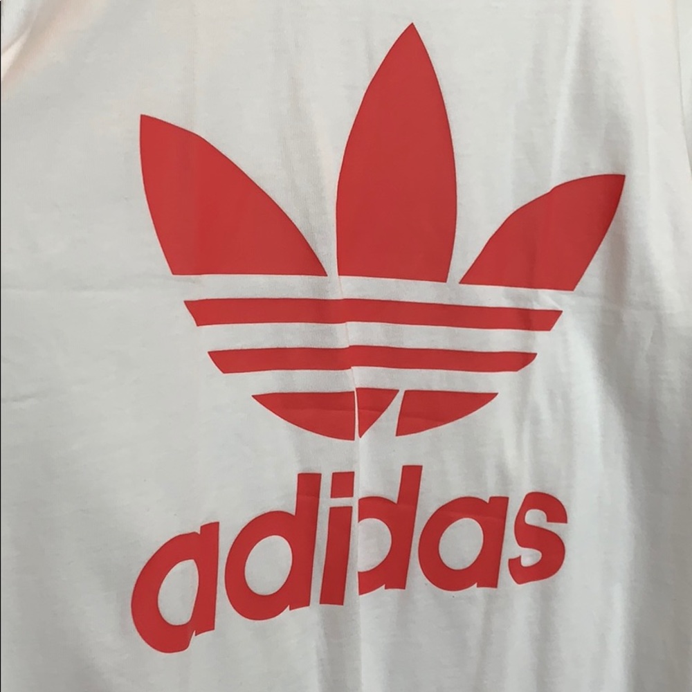 Adidas White & Pink Classic Logo T Shirt